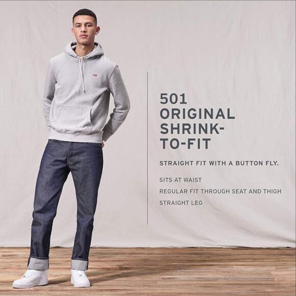 Levi's 501 Original Shrink-to-fit™ Men's Jeans - Cobalt Blue Wash - Picture 8 of 8